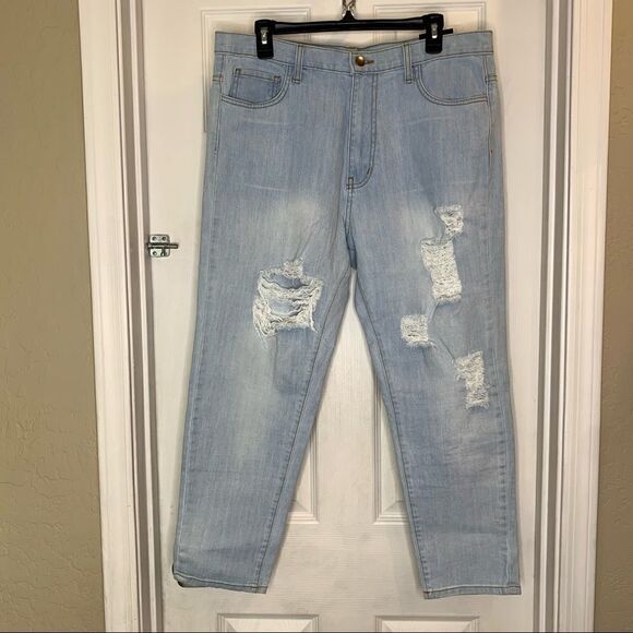 Fashion Nova For The Long Run Boyfriend Jeans Size 13 - Picture 1 of 10